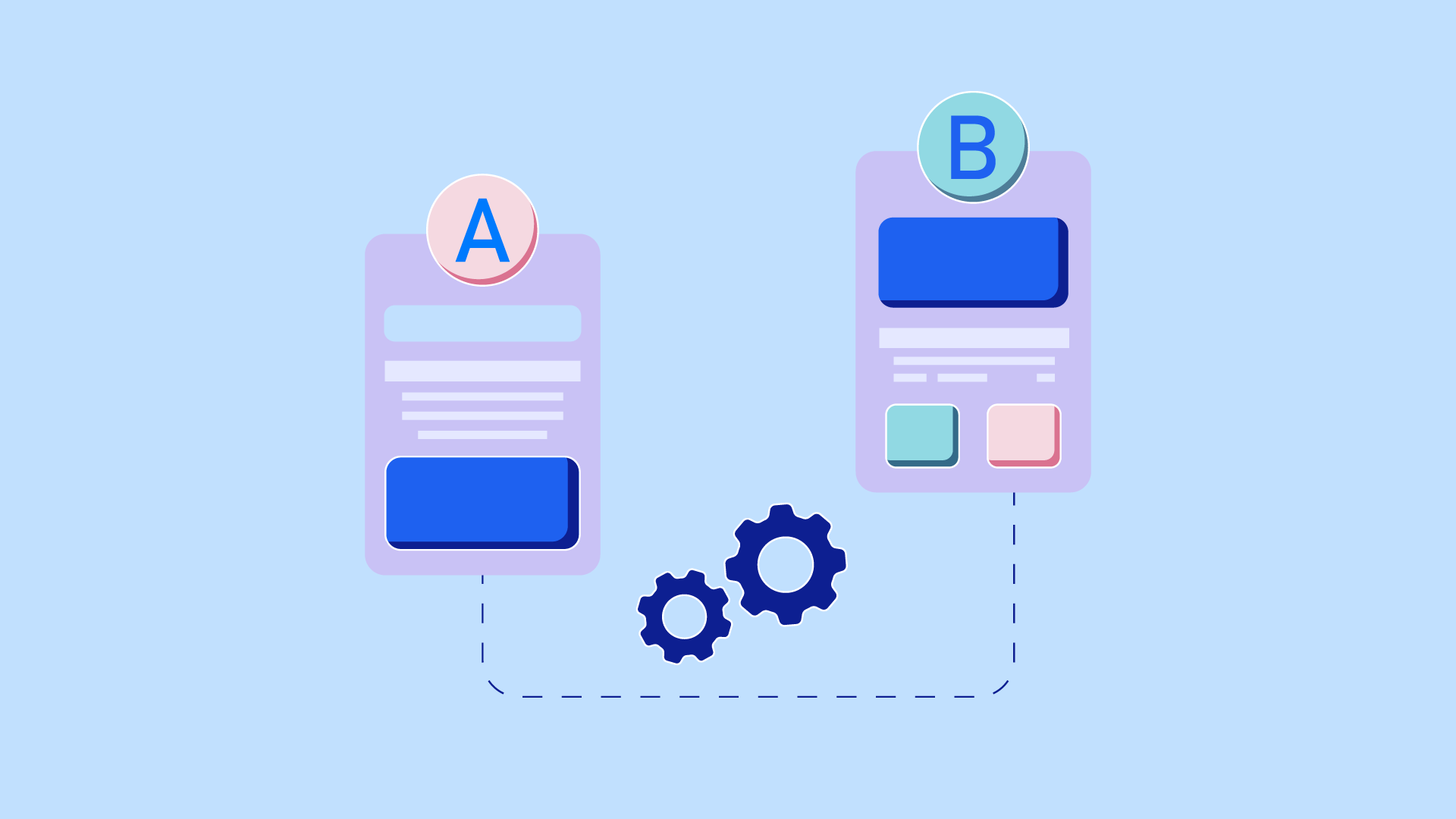 Abstract image of A/B testing different layouts