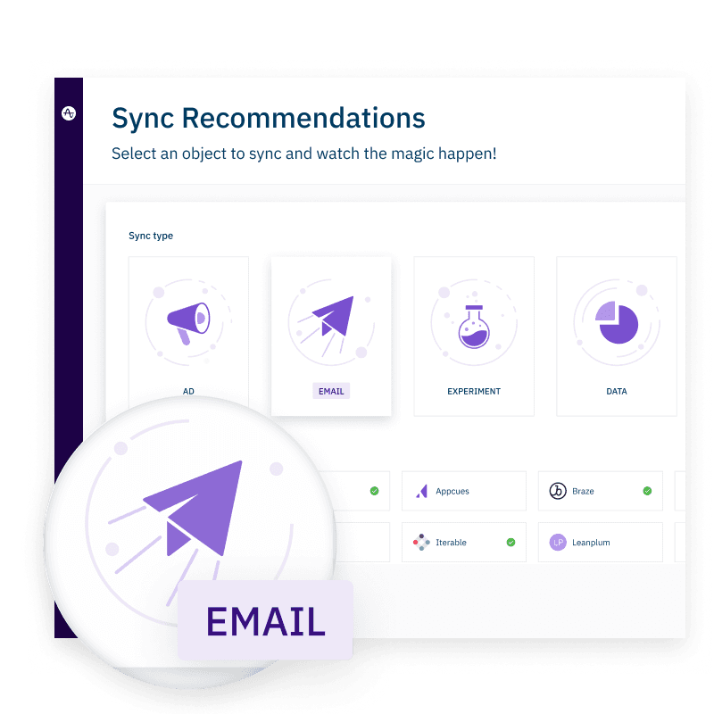 Sync recommendation options page