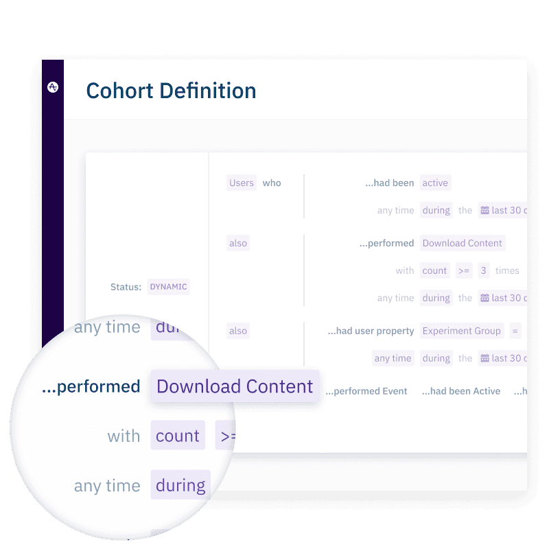 Cohort definition page