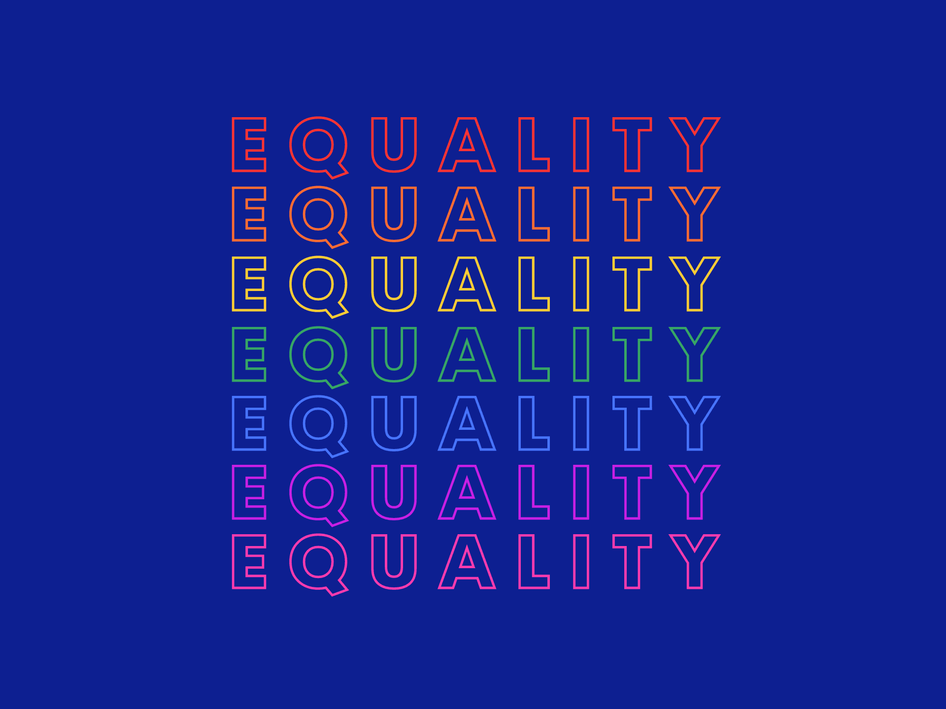 Equality in rainbow colors