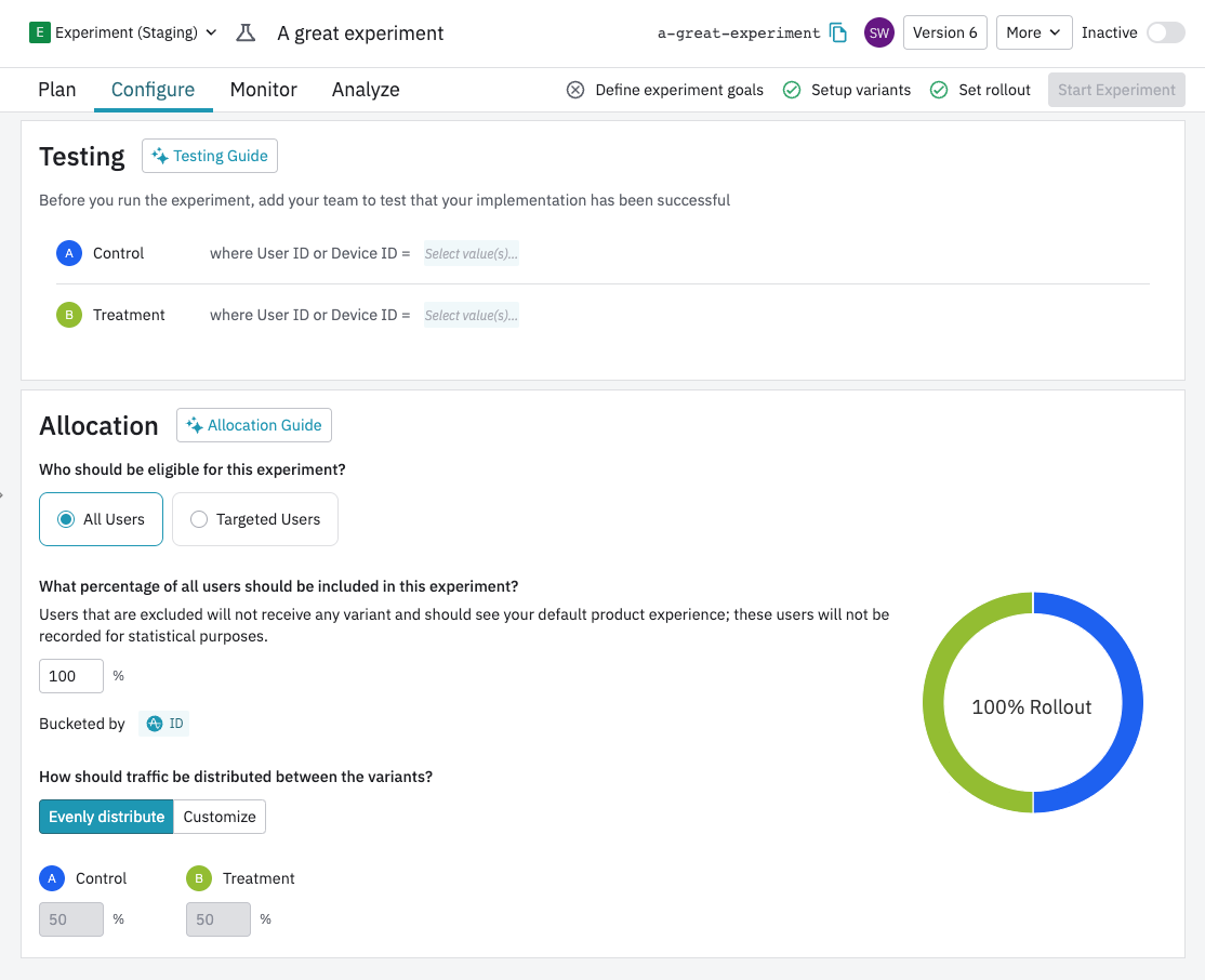 Before this update, our tabular UX worked well for experienced teams, but most of our customers needed more guidance to run successful experiments.